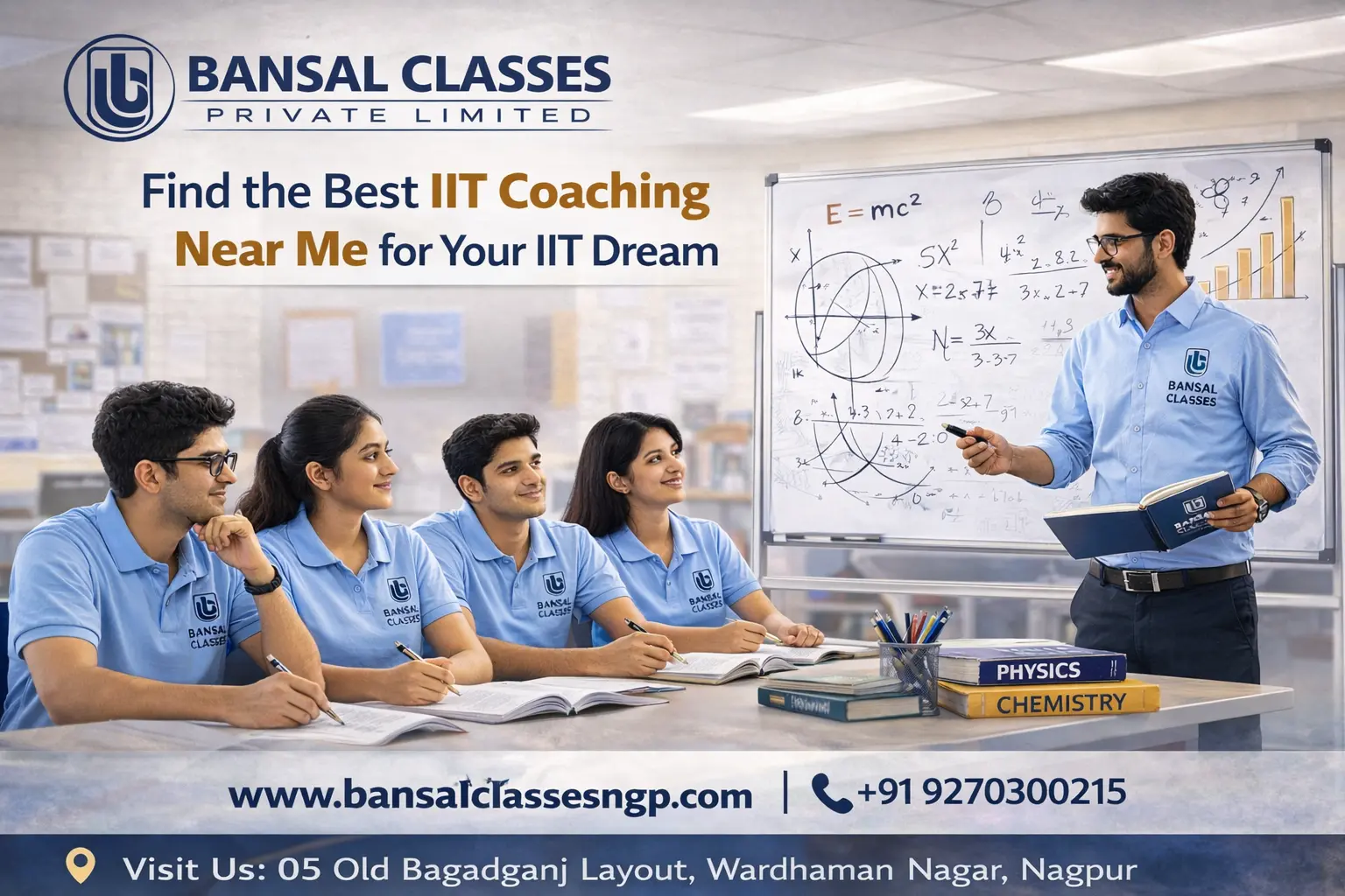 students solving IIT JEE mock test in coaching institute 
