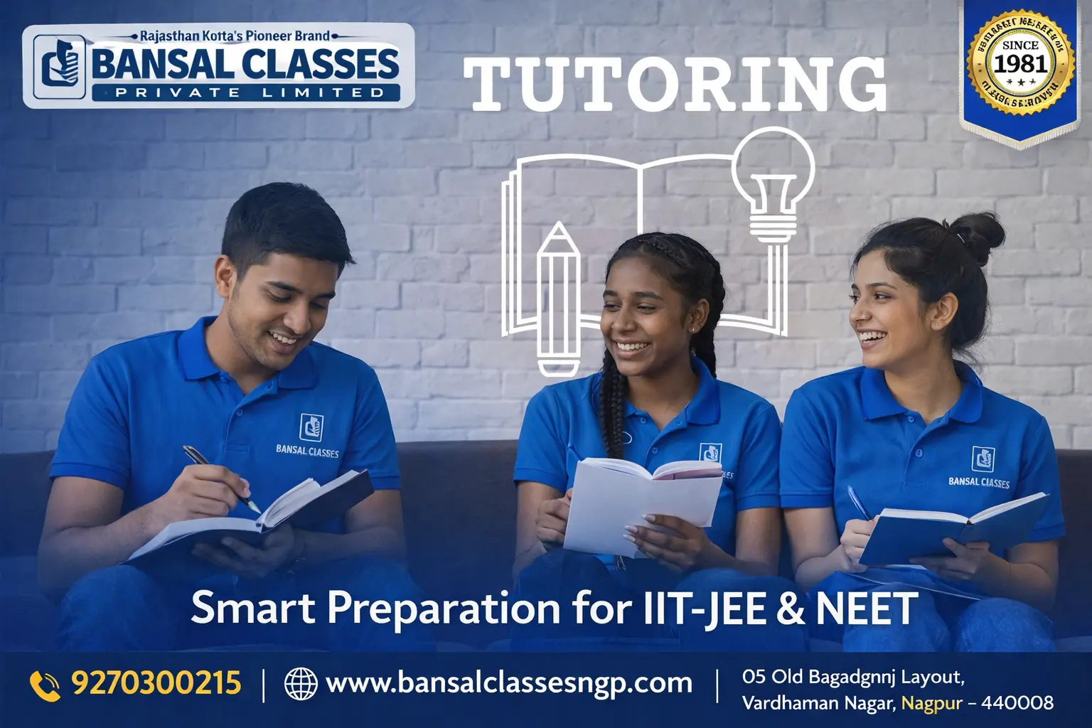 students solving IIT JEE mock test in coaching institute 